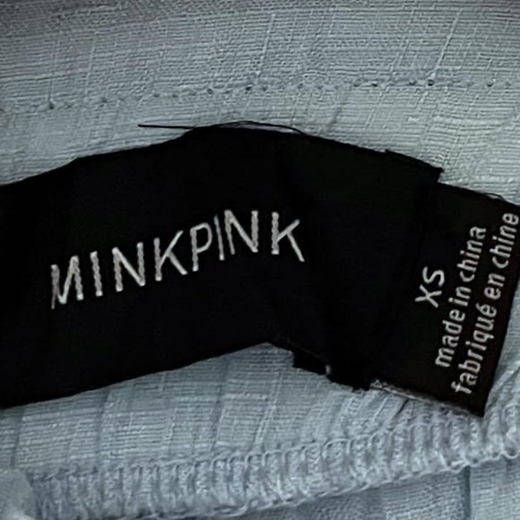 MinkPink XS Blue On Off Shoulder Long Rolltab Sleeve Mini Dress - Picture 5 of 5